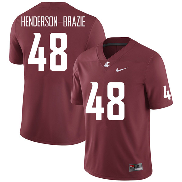 Men #48 Isaiah Henderson-Brazie Washington State Cougars College Football Jerseys Sale-Crimson